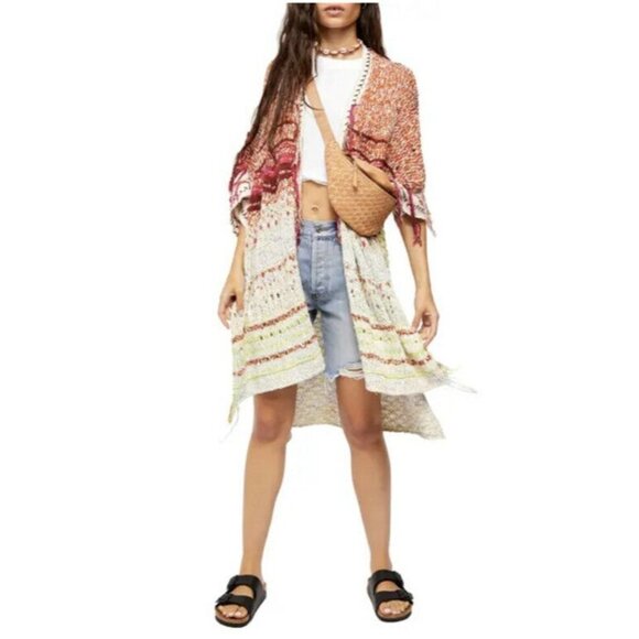 Free People Skies The Limit Cardigan Desert Dream Combo - Picture 3 of 4
